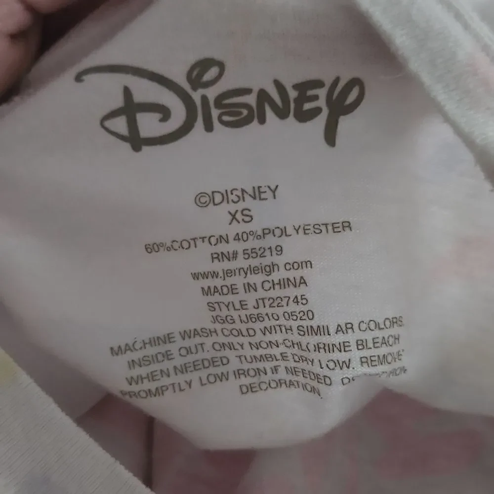 Disney Ladies White Pastel Tie Dye Crop T-Shirt - Size XS